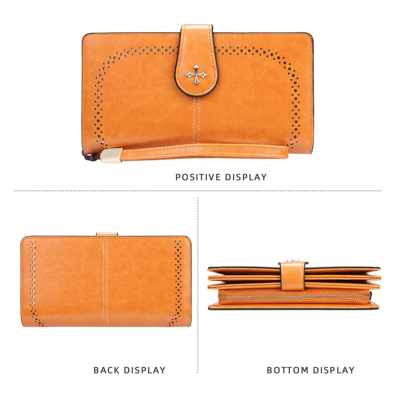 Высококачественный дизайнерский Длинный кошелек на молнии брендовые кожаные