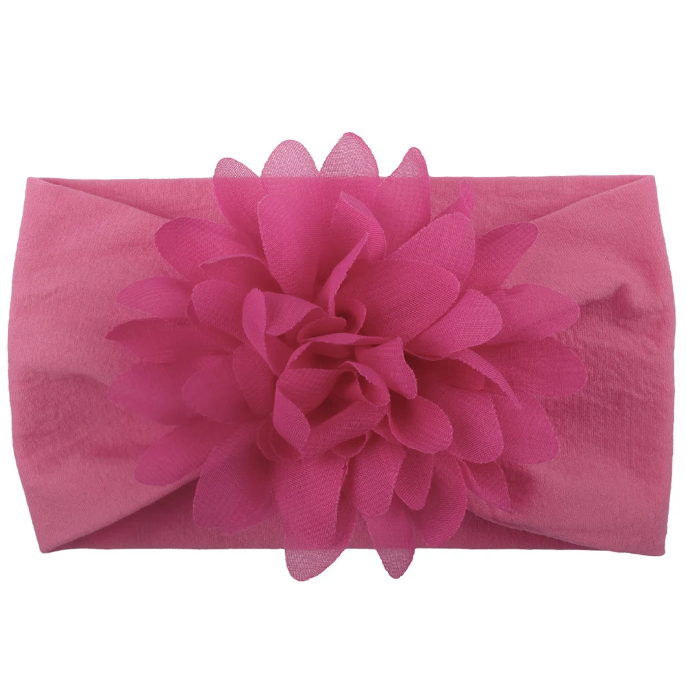 

Kids Baby Big Flower Wide Nylon Headbands Cute Lovely Chiffon Bow Knot Soft Elastic Hair Bands Turban Hair Accessories Headwraps