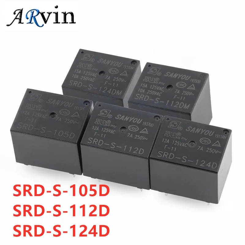 5 шт. Мощность реле SRD S 105D 5VDC 112D 12VDC 124D 24VDC 12A 5PINS DC5V DC12V DC24V В 12 24 постоянного тока|Реле|