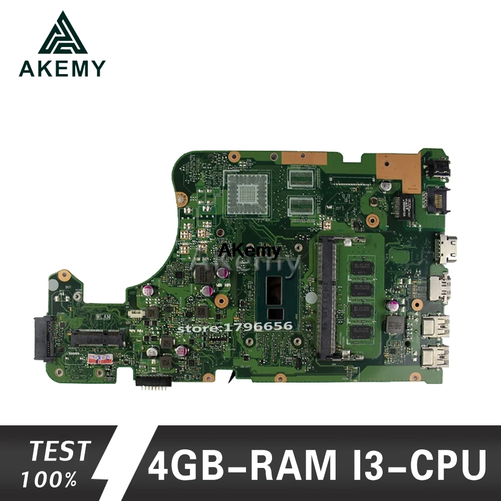 Akemy X555LD материнская плата для ноутбука ASUS X555LA X555LD X555LF X555LJ X555L X555 Тесты оригинальная материнская плата 4GB-RAM I3-CPU