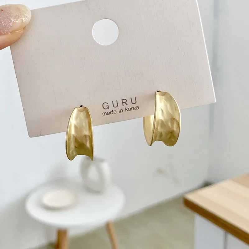 Серьги кольца женские золотистые в Корейском стиле модные ювелирные украшения