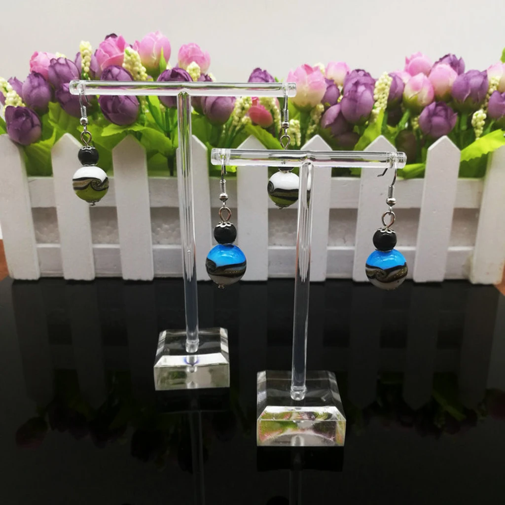 

2Pcs Earrings Display T-Shape Stand Showcase Jewelry Organizer Holder