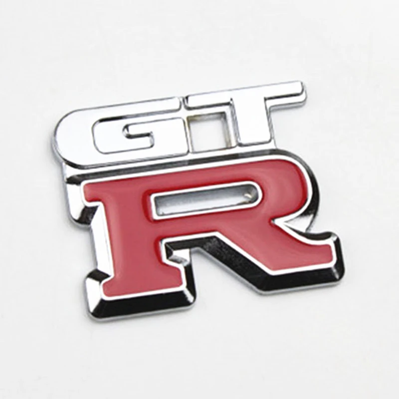Автомобильный Стайлинг HOT 3D GTR багажник значок Серебристая эмблема красный хром
