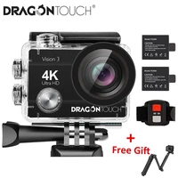 dragon touch 4k action camera 16mp vision 3 underwater waterproof camera 170 %c2%b0 wide angle wifi sports camera with remote control