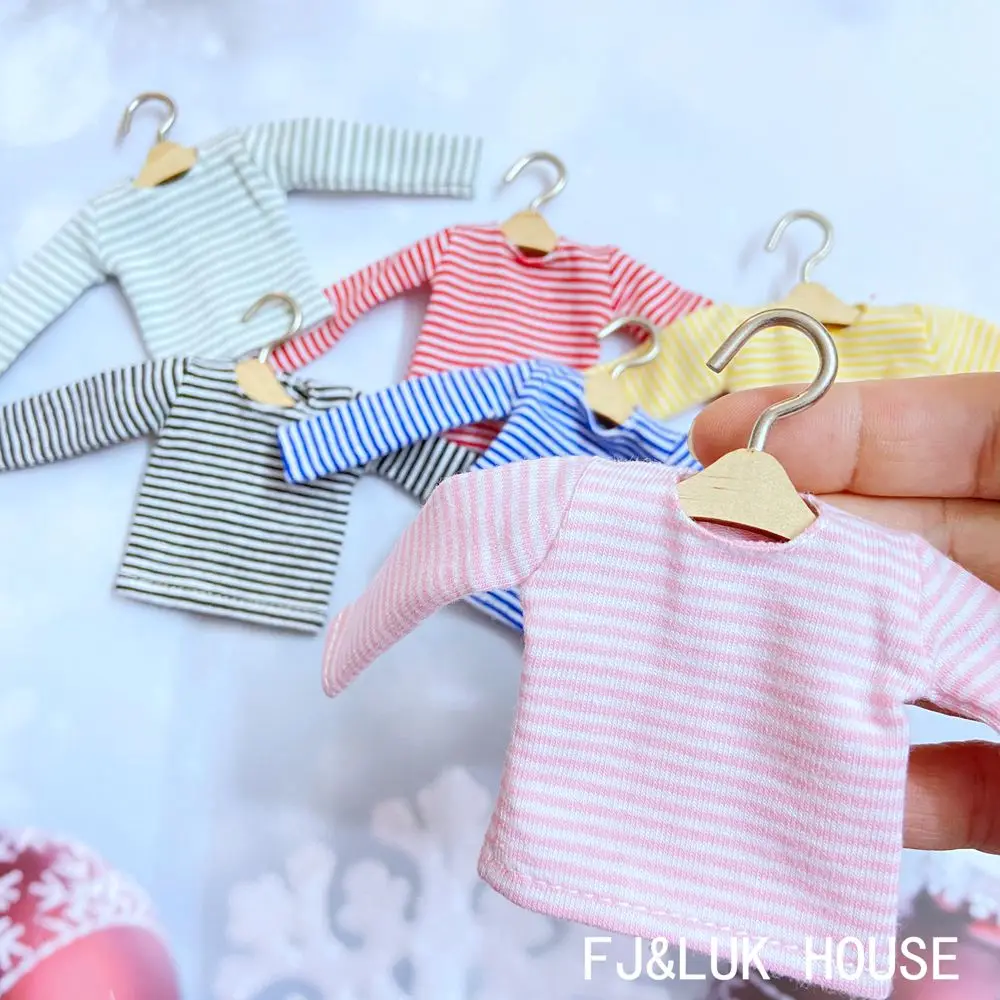 1 шт. хлопковая футболка в полоску с длинными рукавами для кукол Pullip Blyth 1/6