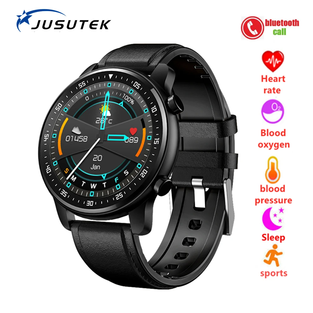 

JUSUTE 2021 New Smart Watch Full Touch Bluetooth Call Men Music Women Blood Pressure Blood Oxygen Smartwatch for IOS Android