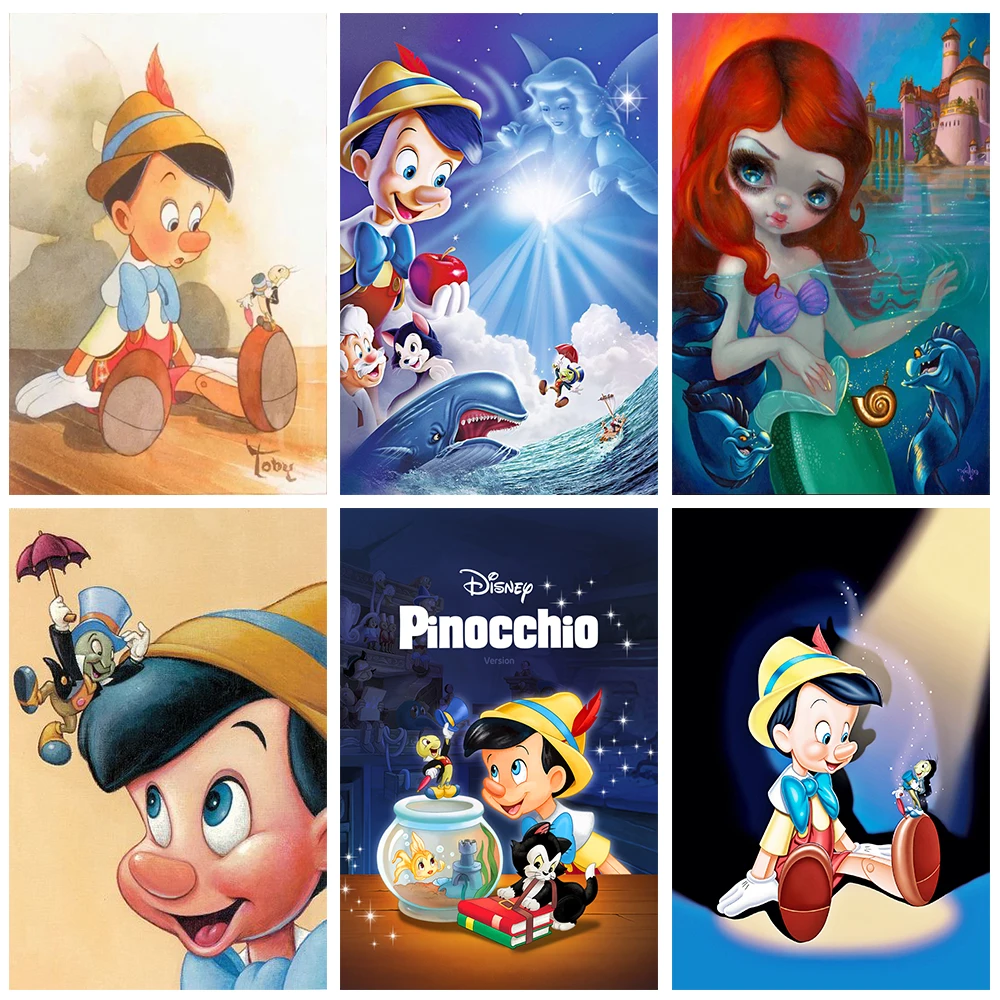 Картина из мультфильма Disney Пиноккио алмазная 5D Вышивка крестиком мозаика с
