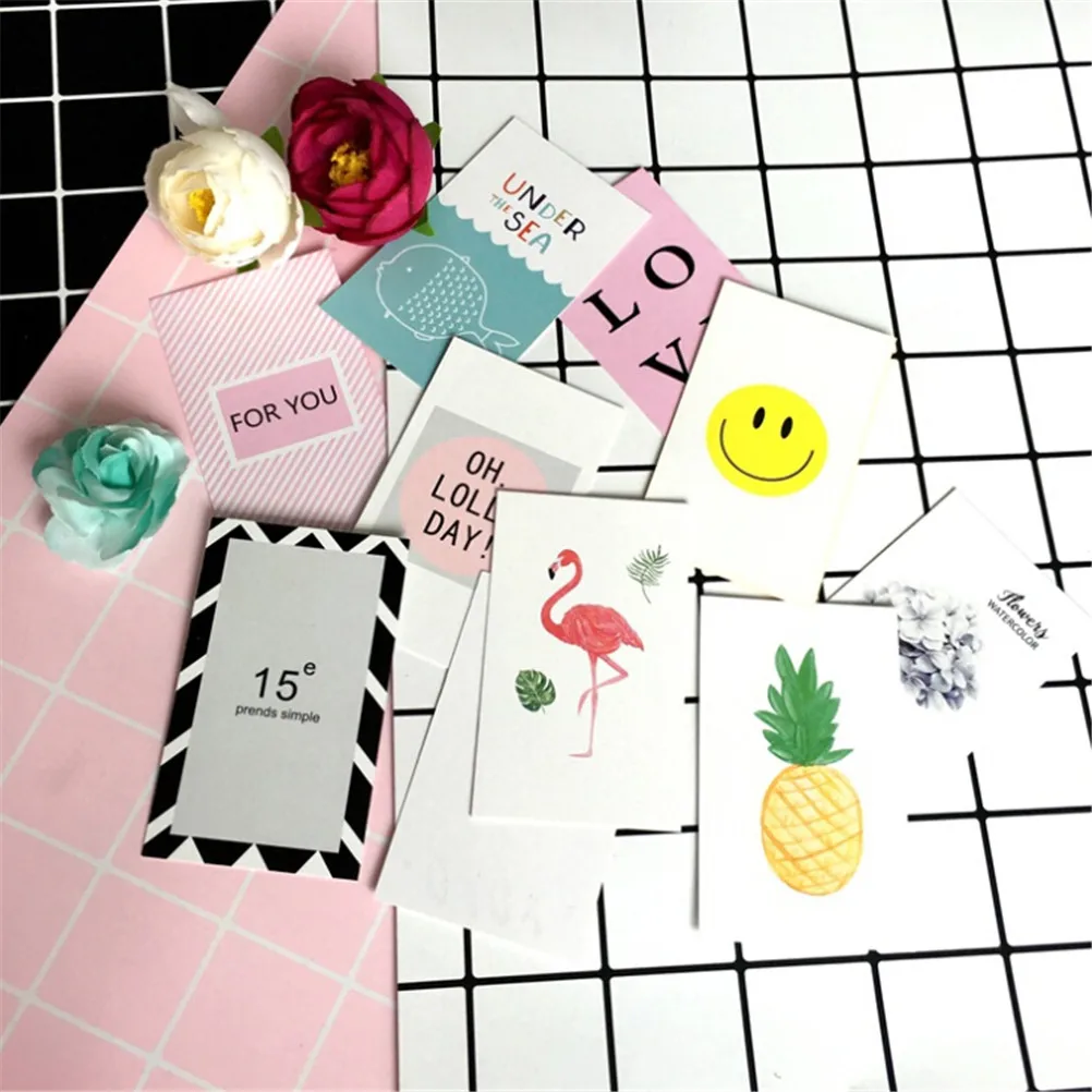 

10Pcs/lot double-sided Korean chic postcards greeting cards for photography photo shooting tools Background map image 9*5.3cm