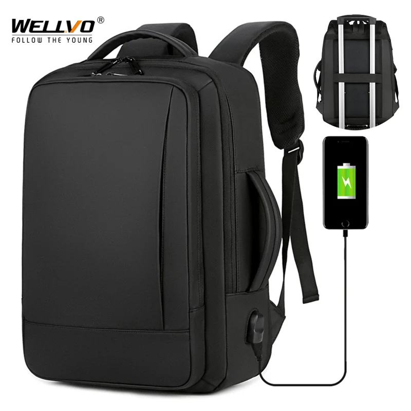 

Men Backpacks Office Work Backpack 15.6 inch Laptop USB Charging Multi-layer Space Travel Male Bag Anti theft Mochila XA802ZC