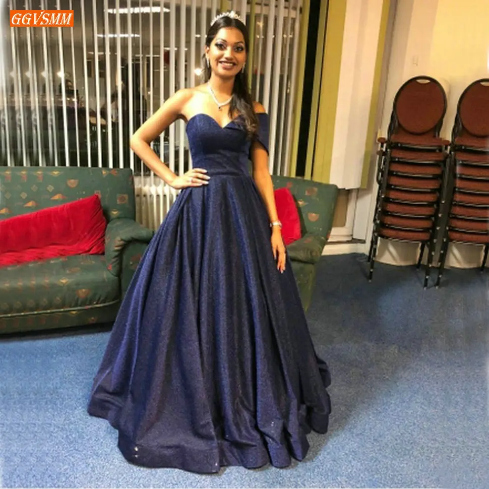 Элегантные африканские темно ярко синие вечерние платья Длинные на одно плечо