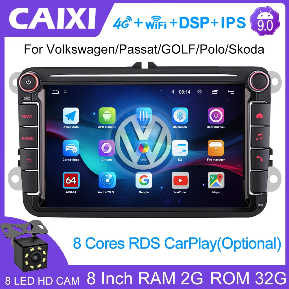 Магнитола CAIXI для Volkswagen Passat B7 B6 мультимедийный плеер на Android 10 с DVD GPS гольфа Touran Polo