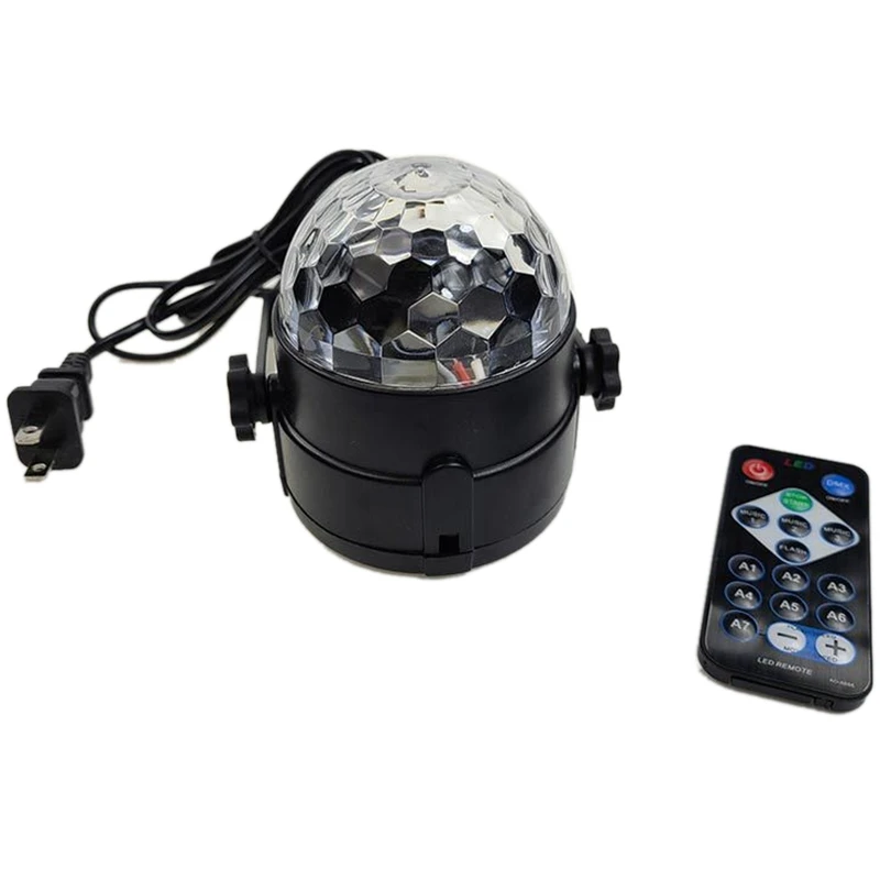 

L-R12 4W Sound Activated Crystal Magic Ball Rgb Led Stage Lighting Effect Party Lamp Us Plug
