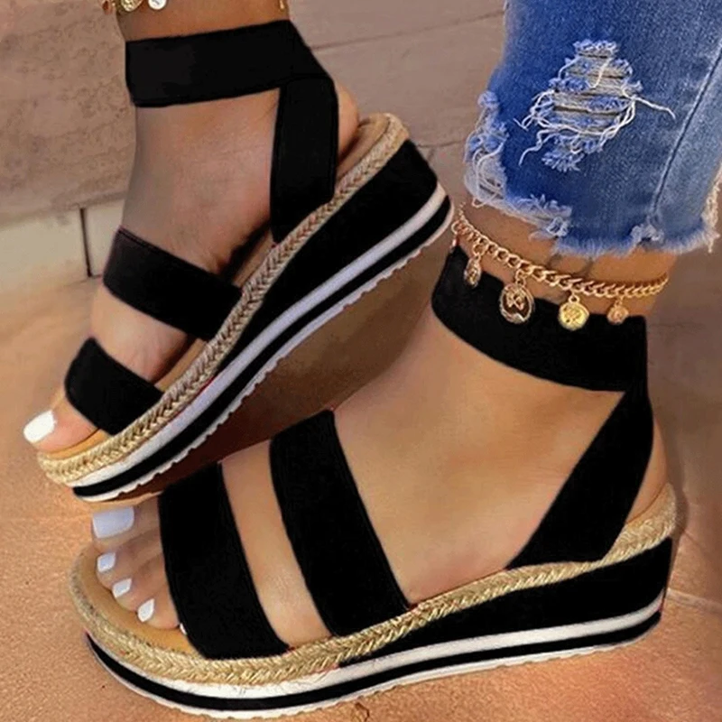 

2022 New Fashion Wedges Shoes For Women Sandals High Heels Summer Flop Chaussures Femmal Platform Sandals Wholesale