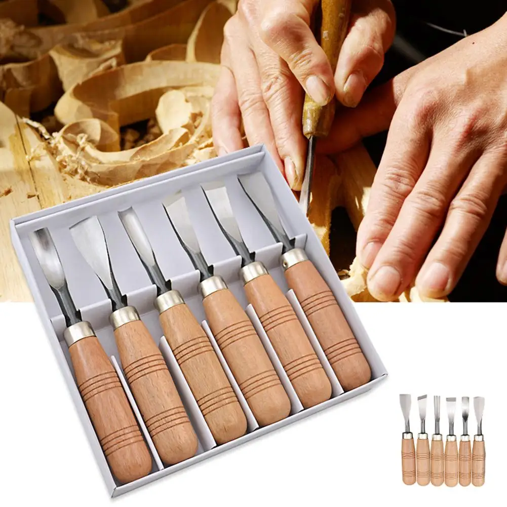 6 шт./компл. Прочные ручные деревообрабатывающие плотники ручная резьба по дереву