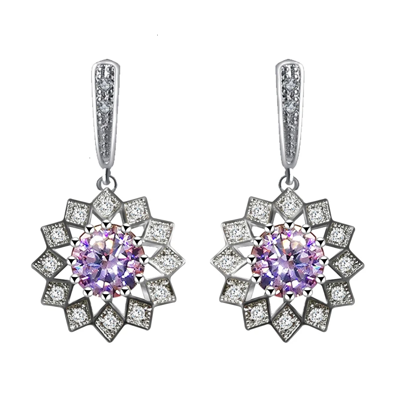 Комплект из колье и серёг серебра 925 пробы с фианитами | Украшения аксессуары