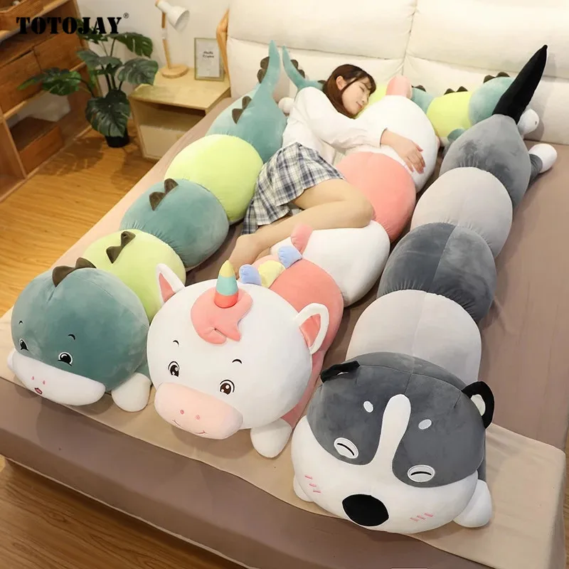 Большая длинная плюшевая игрушка Huggable с милым динозавром мягкая мультяшная