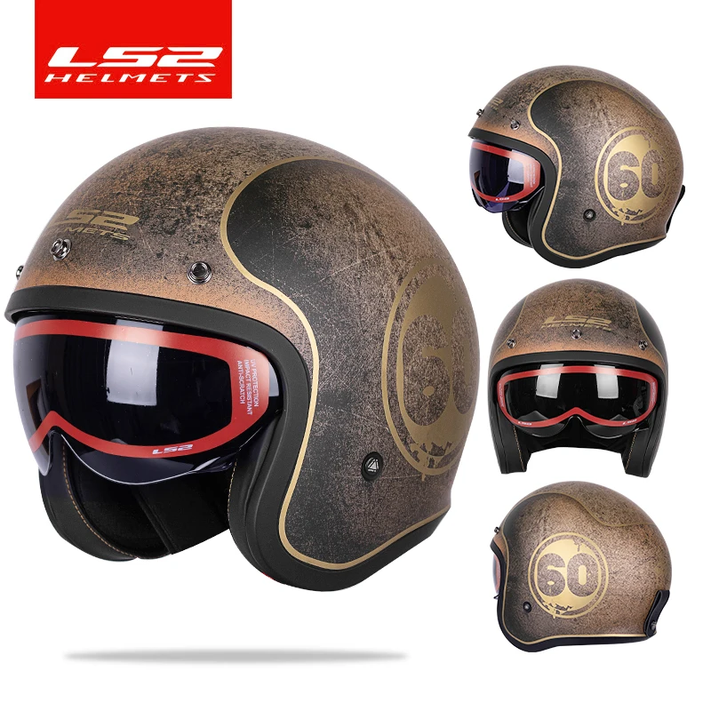 

Capacete LS2 Spitfire Vintage motorcycle helmet ls2 of599 jet helmets 3/4 open face retro half helmets casco casque moto