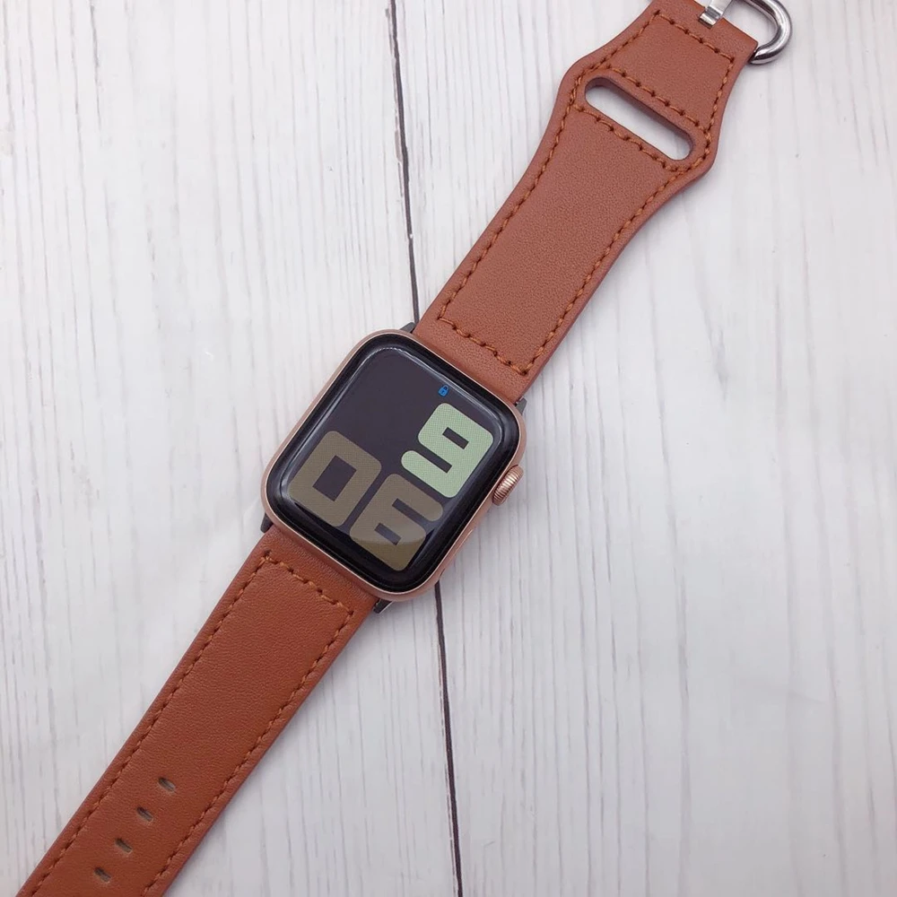 Ремешок из натуральной кожи для apple watch band 42 мм 44 40 series 5 4 3 2 1 38 мм|Ремешки часов| |