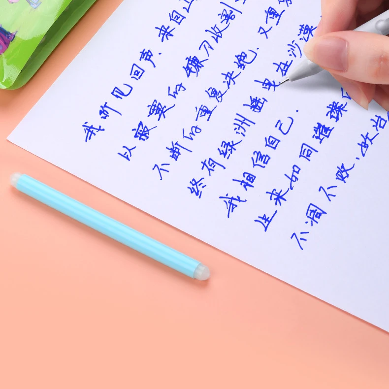 

RuiXiang 50Pcs/Set School Office Gel Pen Creative Kawaii Erasable Gel Pens with 0.5mm Blue Ink Cute Stationary