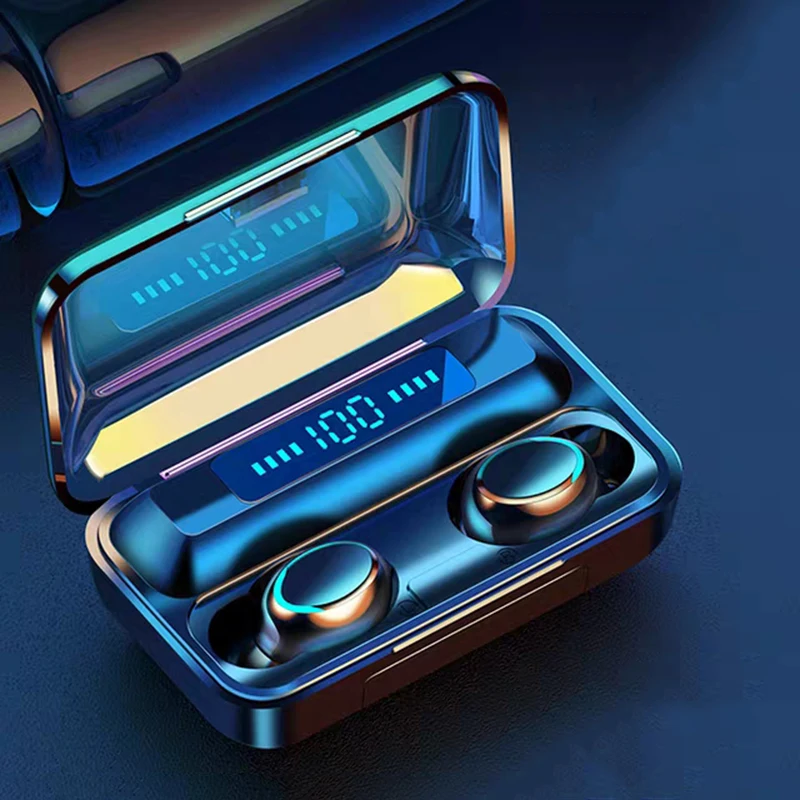 

Bluetooth 5,0 F9-8 стерео беспроводные наушники водонепроницаемые наушники с 3 светодиодными дисплеями Спортивные Беспроводные наушники