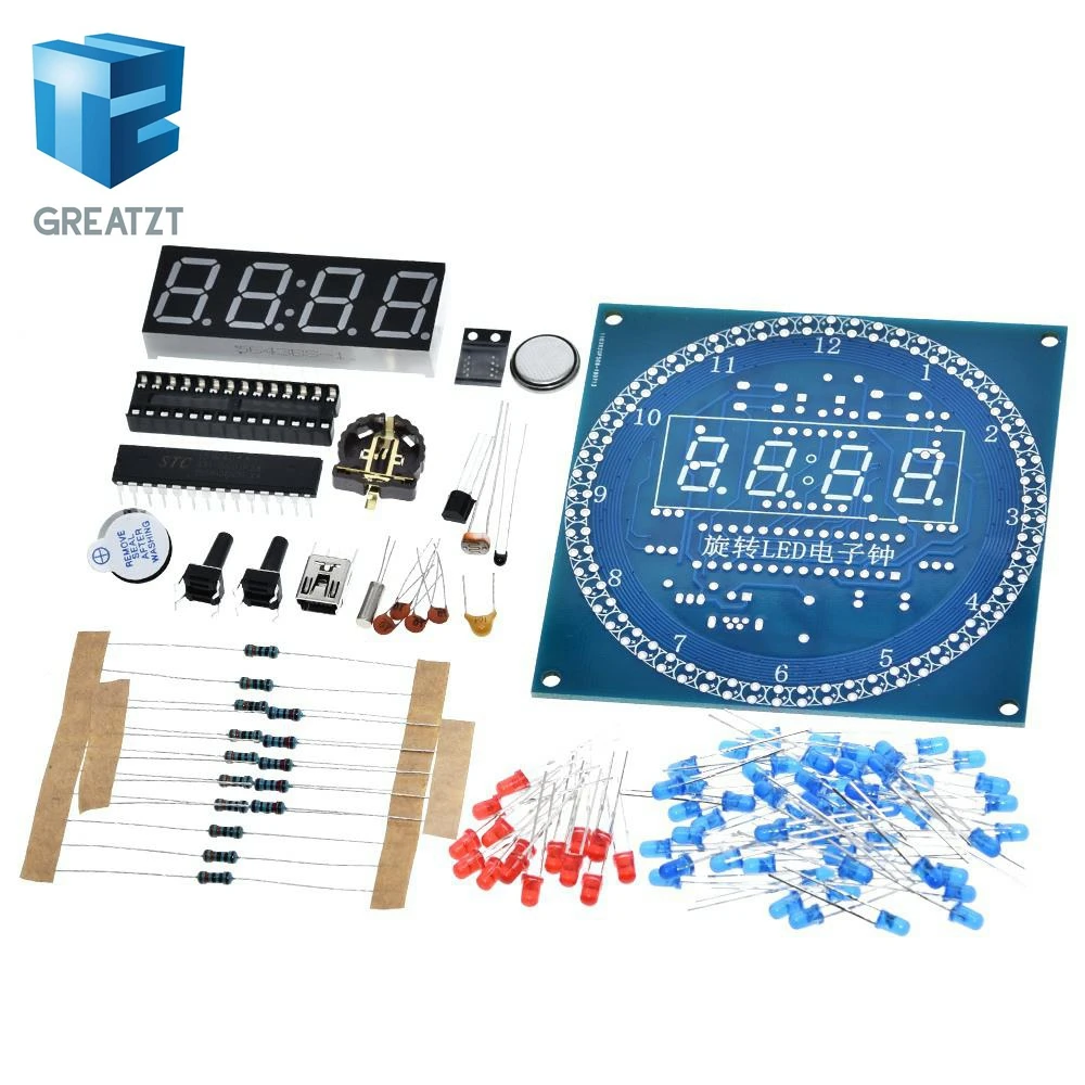 Вращающийся светодиодный дисплей GREATZT DS1302 будильник электронные часы модуль