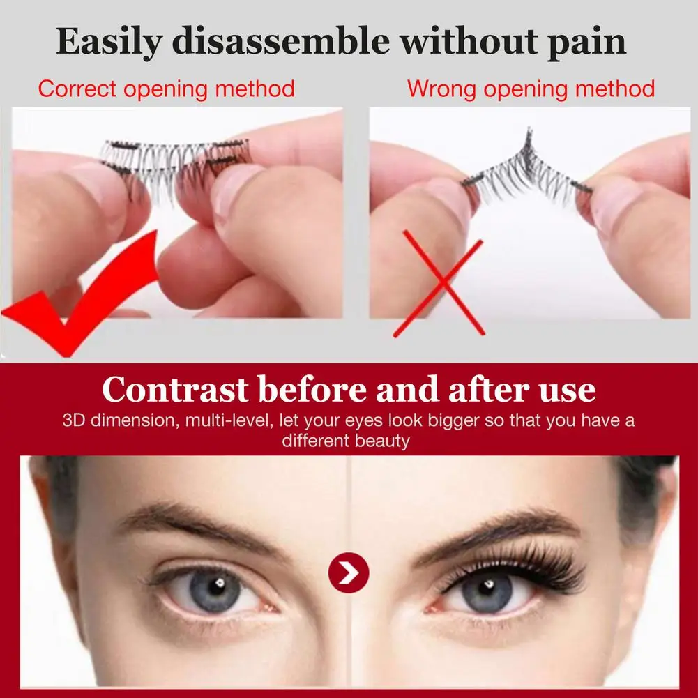 

4 Pairs Natural False Eyelashes Fake Lashes Long Makeup 3d Man-made Fiber Lashes Eyelash Extension Eyelashes For Beauty