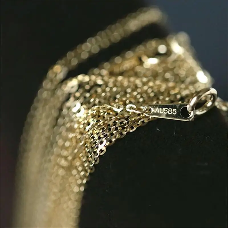 GOLDtutu подлинное 14k ТВЕРДОЕ золотое ожерелье цепочка минималистичный простой