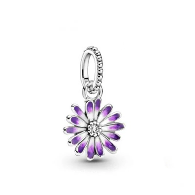 

2021 Spring New S925 Silver Purple Daisy Pendant Bracelet Set, High-quality And Exquisite Jewelry For Romantic Gifts For Women