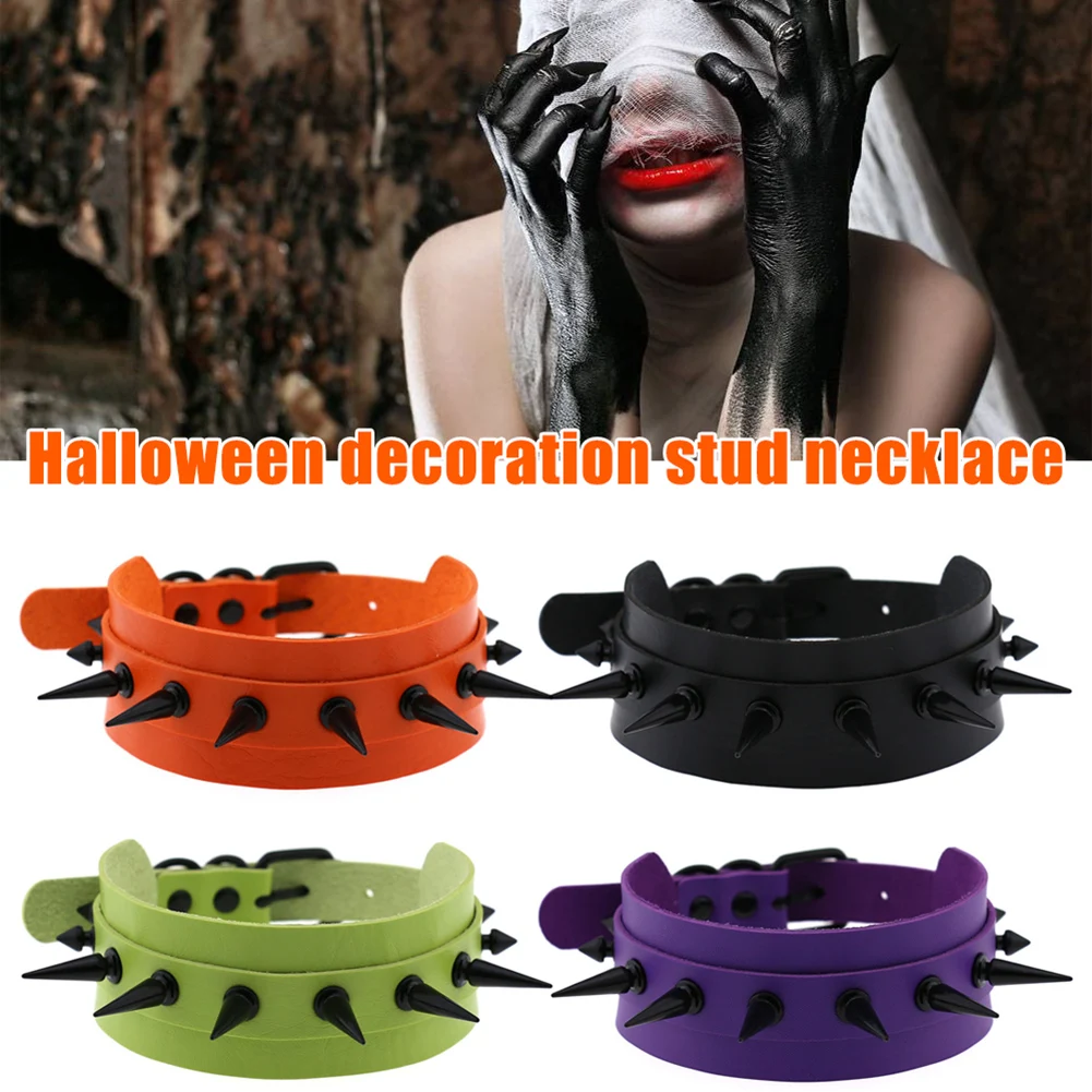 Шипы чокер Готический в стиле панк женщина ожерелье заклепки искусственная кожа