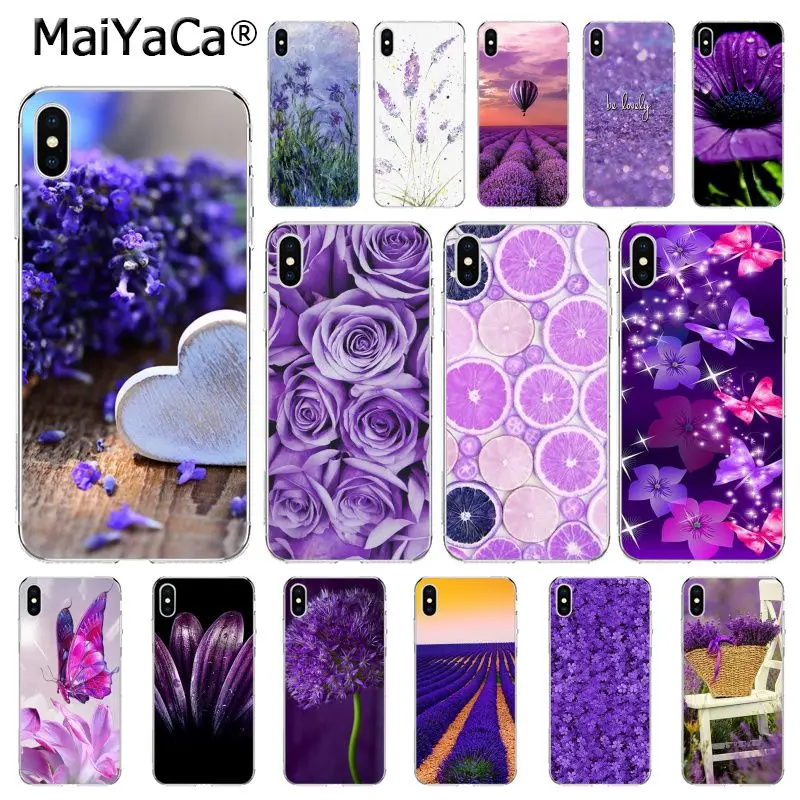 Простой Лавандовые фиолетовые цветы рисунок чехол для телефона iphone 11 12 Pro 11Pro MAX 6S
