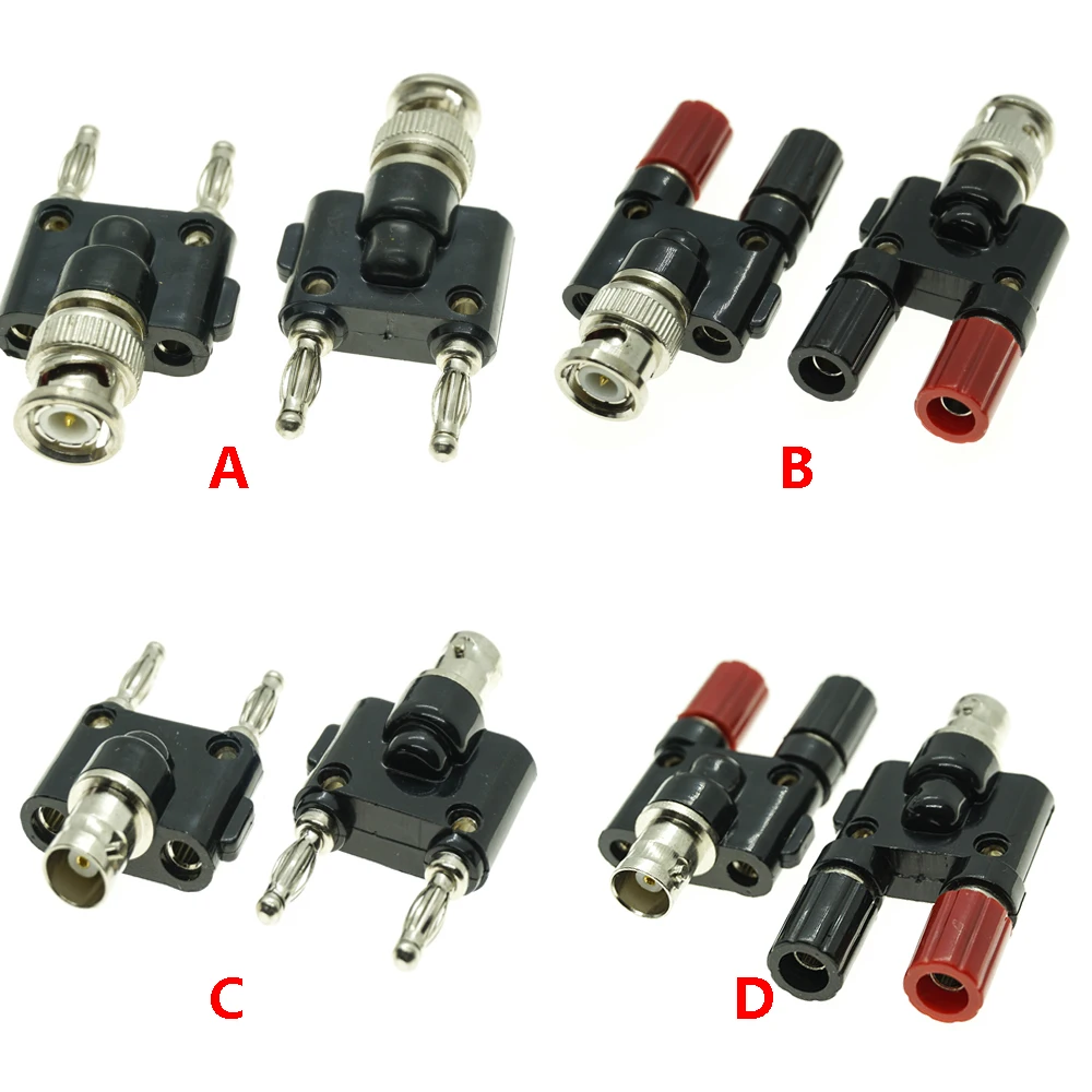 

BNC to Two Dual 4mm Banana Male Female Jack Coaxial connector RF Adapter