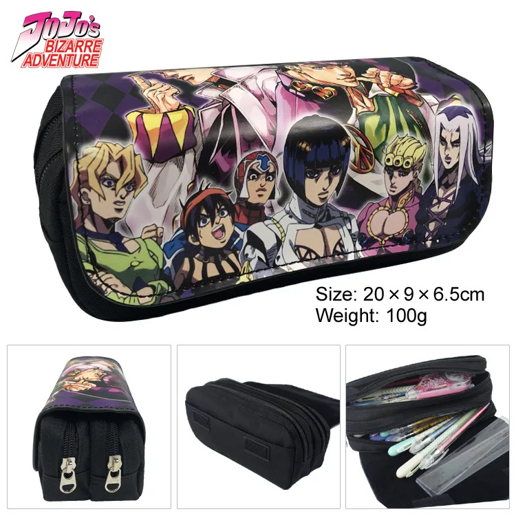 Кожаный чехол для карандашей JoJo Bizarre Adventure пенал большой емкости с двойной