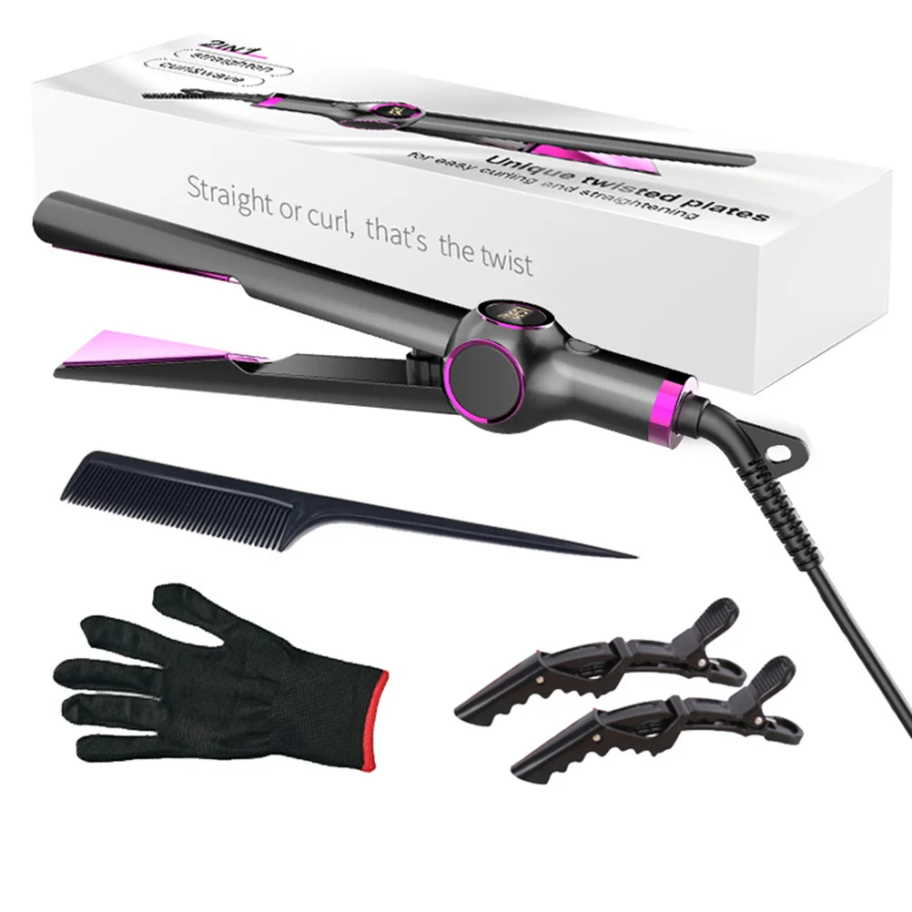

Multifunctional Hair Straightener Hair Curler Straightening Comb (Plug)