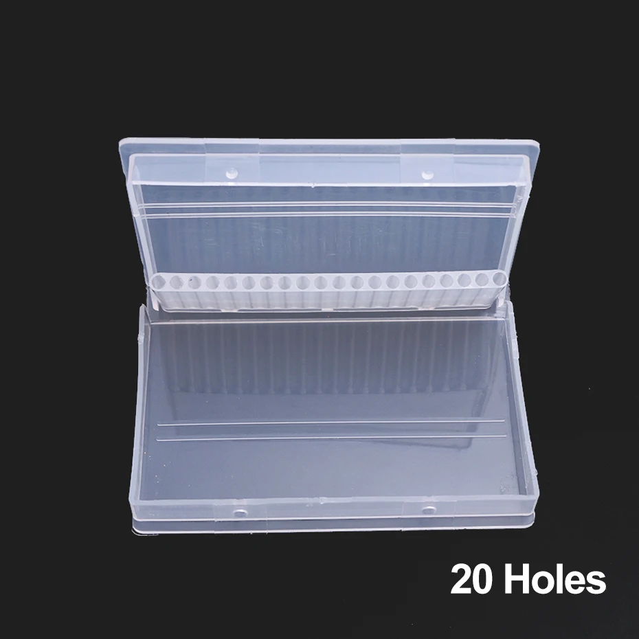 Nail Drill Bits Storage Box Clear Plastic Display Stand Holder Rotary Files Cutters Bit Organizer Case Manicure Tools NFB5 | Красота и