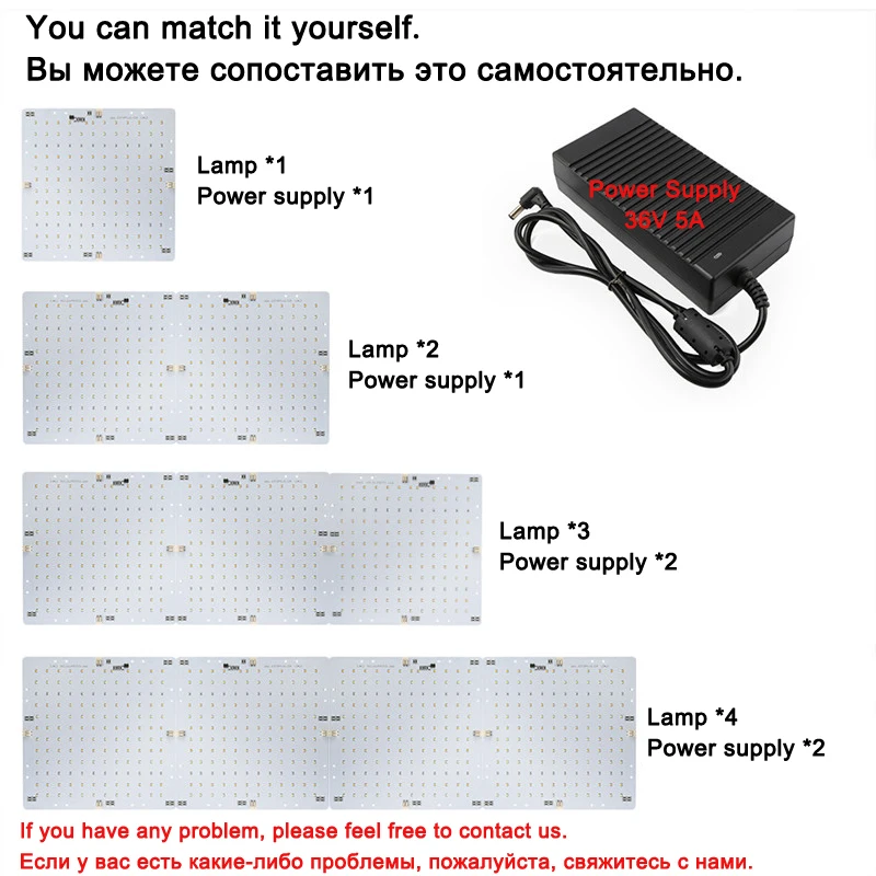 

4000W Led Grow Light Thin Panel Full Spectrum Phyto Lamp For Indoor Plants Leds Fitolamp Grow Tent with 2pcs 36V 5A Power Supply