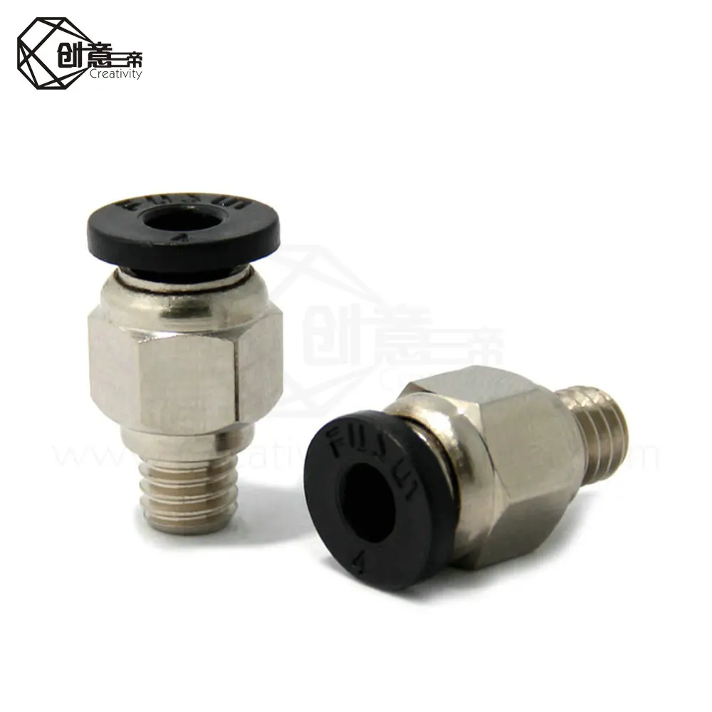 2 шт. PC4 M6 пневматические соединители прямые воздушные фитинги для фторопластовая