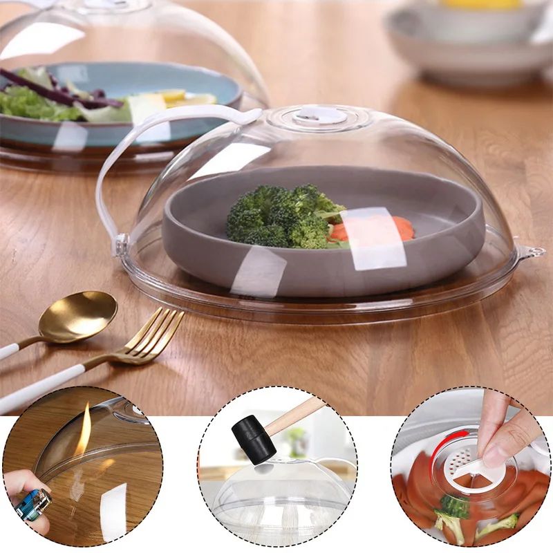 

2021 Professional Microwave Food Anti-Sputtering Cover With Handle Heat Resistant Lid for Microwave Food Dropshipping