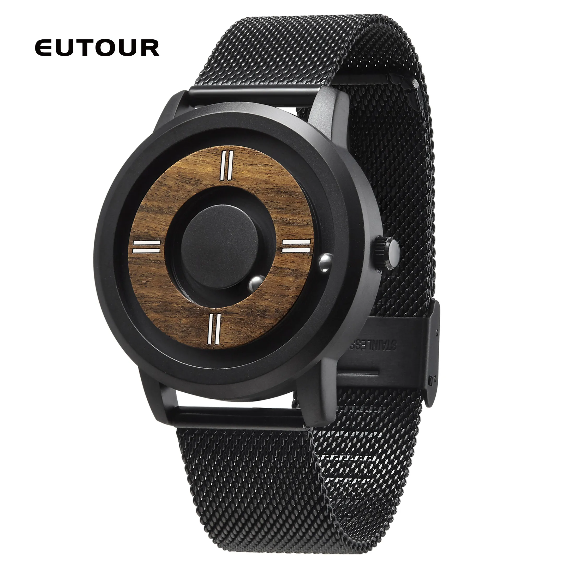 Новые деревянные кварцевые часы магнитные стальные без стола зеркальные