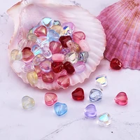red transparent heart czech glass beads for jewelry making diy handmade earrings bracelet necklace accessories glaze glass beads