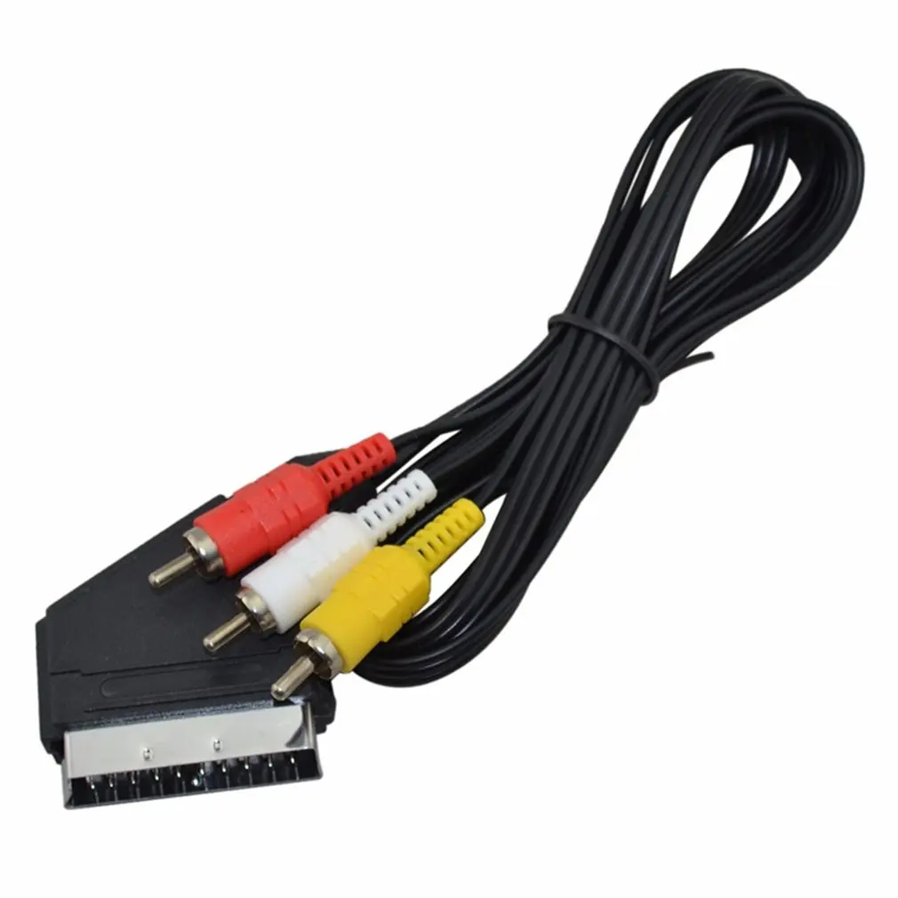 1 5 м Scart на 3 RCA Аудио Видео ТВ/DVD Штекерный кабель свинцовый переключатель