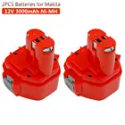 2 шт., аккумуляторные батареи 3000 мАч Ni-MH для Makita 12 В PA12 1220 1233 1222 1223 6227D 6313D 6317D 6223D