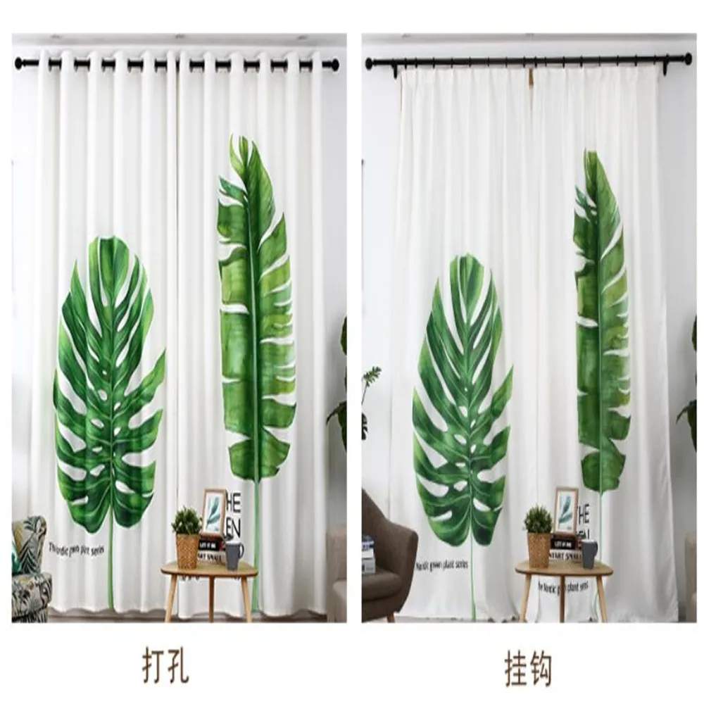 Индивидуальные шторы зеленые занавески растения листья банана для гостиной