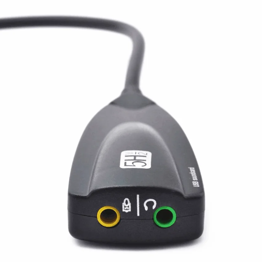 

External USB Sound Card 7.1 Adapter 5HV2 USB to 3D CH Sound Antimagnetic Audio Headset Microphone 3.5mm Jack For Laptop PC