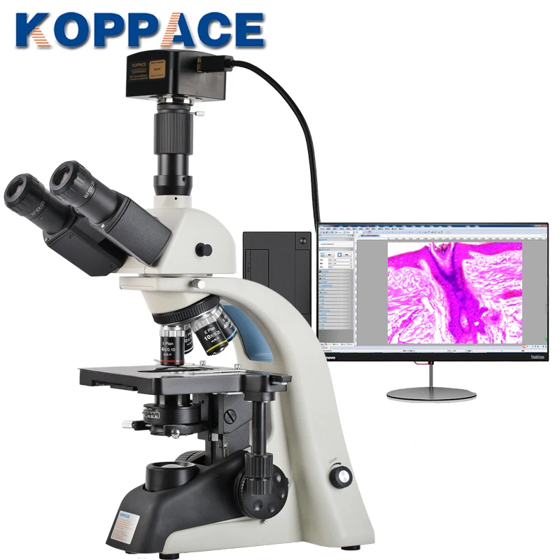 Тринокулярный составной лабораторный микроскоп KOPPACE 40X-1600X 18MP USB3.0 электронный