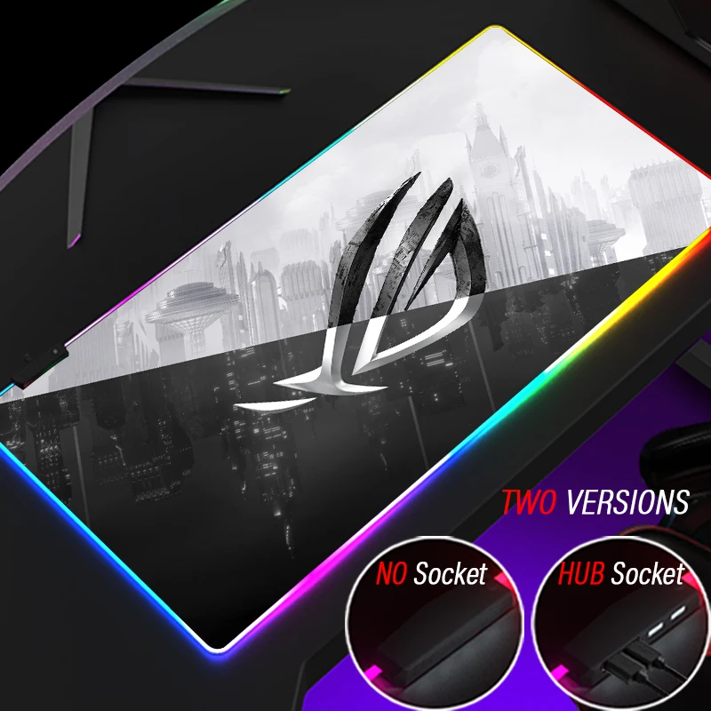 

Пользовательский игровой коврик для мыши Asus RGB креативный коврик для мышки XXL со светодиодной подсветкой, милый светящийся коврик для мыши д...