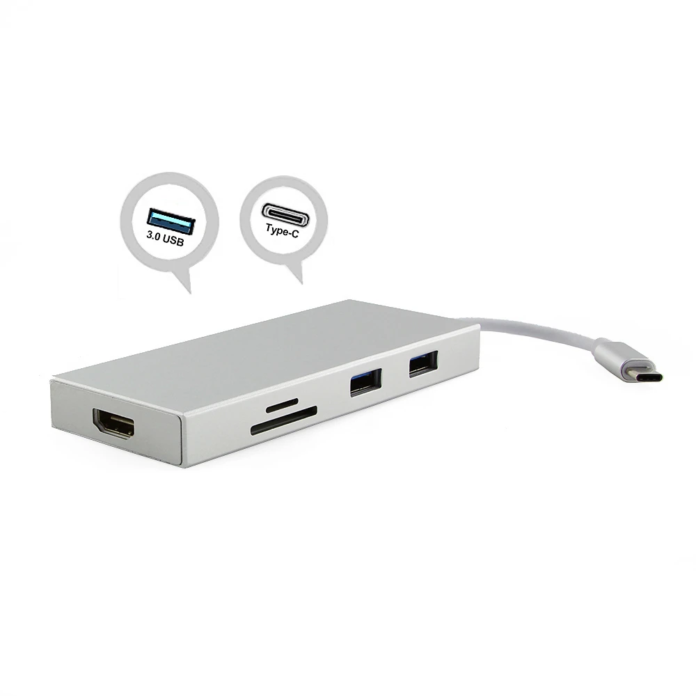 CHYI Тип C 3 1 Usb 0 концентратор HDMI-Совместимость 7 многожильный Порты USB-C жил с SD