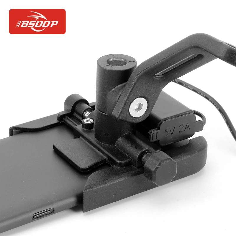 Универсальный держатель для телефона на руль мотоцикла в зеркале заднего вида с