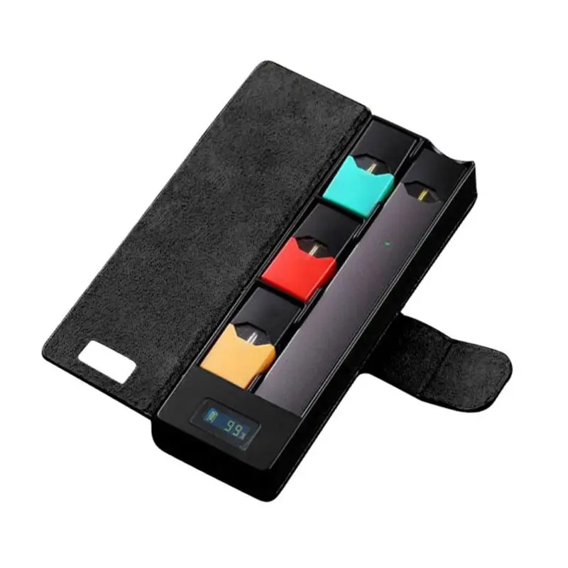 Универсальная Портативная кожаная зарядная коробка для JUUL Зарядка электронной