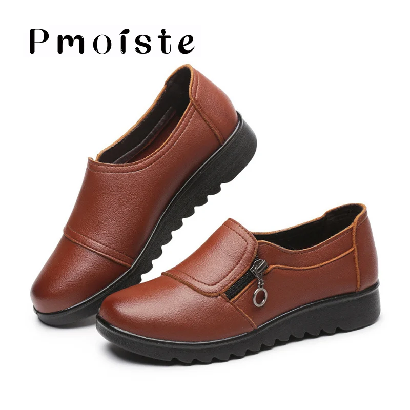 

Loafers flats superstar shoes round toe solid shoes woman sewing zip non slip ladies shoes large size 35-41 sapatos