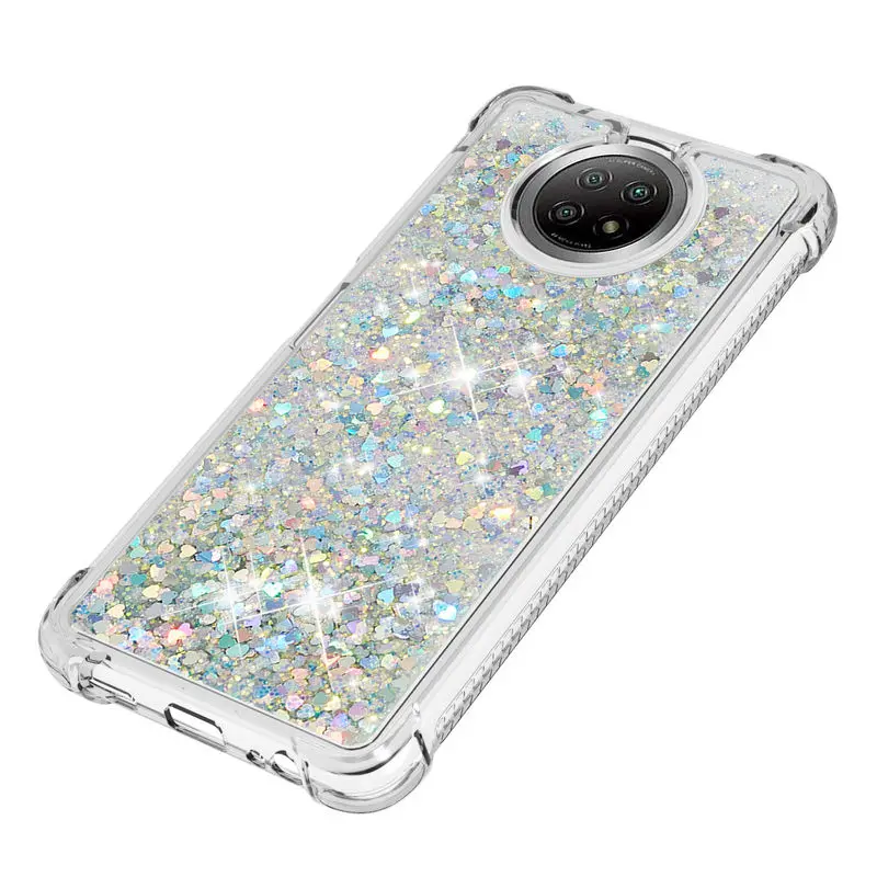 

Case For RedMi 9A 9C 7A 8 8A 9T Note 9 Pro 9S Glitter quicksand TPU Shockproof Cover For Xiaomi Poco X3 NFC M3 10T Lite Cover